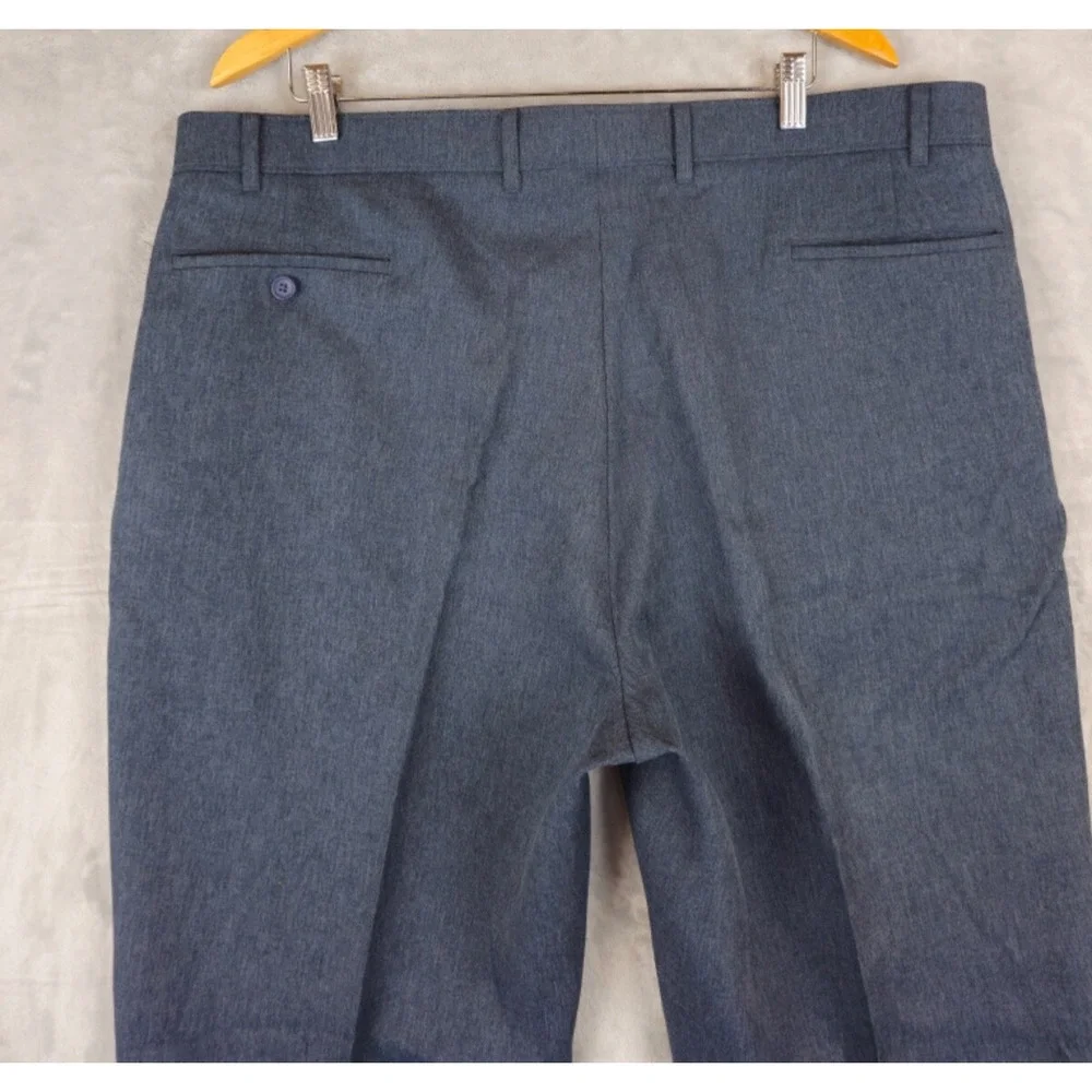 VINTAGE Levis Pants Mens 41x31.5 Blue Action Slacks‎ Polyester Straight Trousers